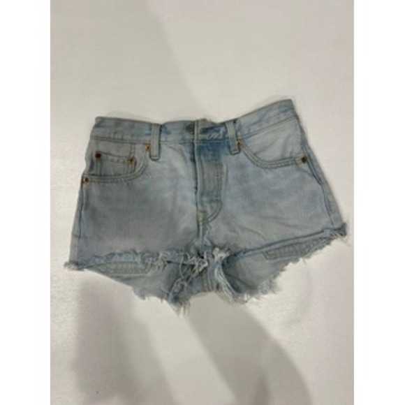 Levi's Pants - Levis 501 Original Cutoff Denim Shorts Light Wash Button Fly Frayed Hem Womens